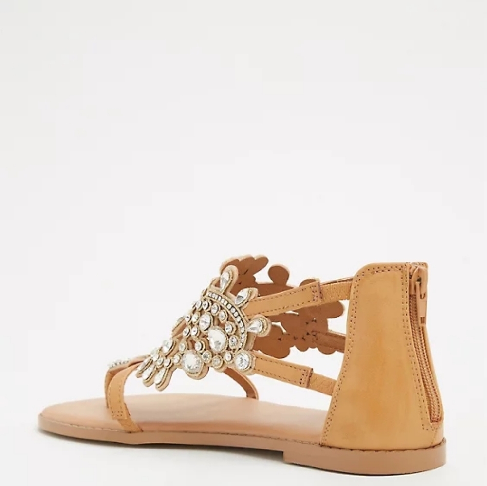 GEMSTONE T-STRAP SANDALS 